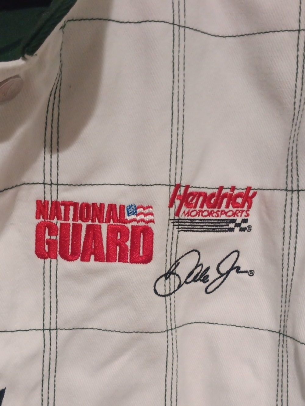 Dale Jr. Chase AMP Energy Men's White and Dark Green Racing Jacket - Picture 3 of 10
